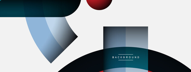 Geometric abstract background. Round shapes, circles, lines composition for wallpaper banner background or landing page