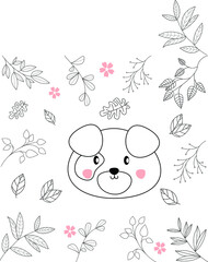 Seamless childish pattern with cute animals in black and white style. Vector illustration. Beautiful animals. Creative scandinavian kids textures for fabric, wrapping, textile, wallpaper, clothes.