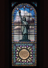 Antique Townhall Stained Glass Window