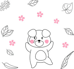 Seamless childish pattern with cute animals in black and white style. Vector illustration. Beautiful animals. Creative scandinavian kids textures for fabric, wrapping, textile, wallpaper, clothes.