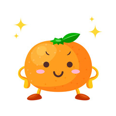 得意気なかわいいみかんのキャラクターのイラスト