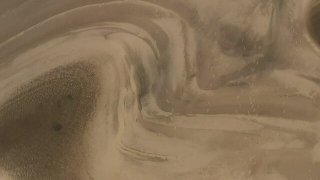 Beautiful sandy river bottom at low tide in northern Siberia on a sunny summer day