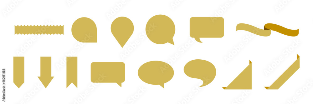 Poster empty object collections in various styles. set of blank elements in vector to decorate elegant them