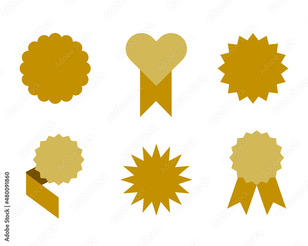 Fototapete an empty object collection in various insignia models. set of blank elements in vector for warranty 