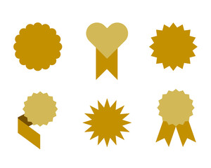 an empty object collection in various insignia models. set of blank elements in vector for warranty label, sealing stamp, award mockup, etc.