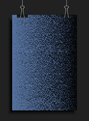 Poster template made blue sequins or glitters