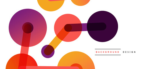 Abstract background. Round dots connected by lines. Trendy techno business template for wallpaper, banner, background or landing