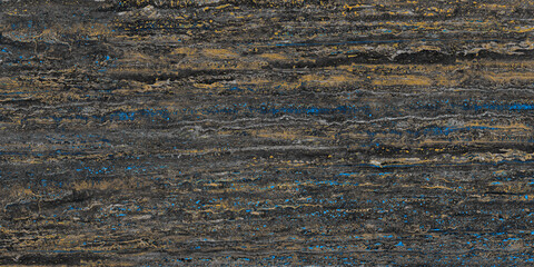 Black travertine marble texture on a white background. 