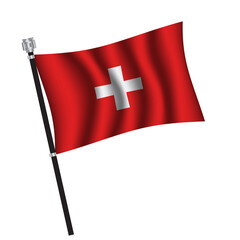 Switzerland flag background with cloth texture. Switzerland Flag vector illustration eps10.