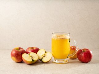 Sliced Apples and Fresh Fruit Juice 