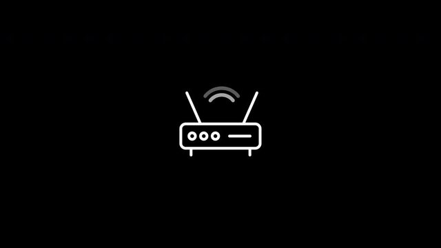 wifi router icon animation. 4K Video motion Animation.