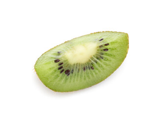 Fototapeta na wymiar Piece of fresh kiwi isolated on white background