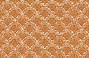 Seamless Chinese scaly pattern. Graphic ornament. Reptile skin texture. Repeating wavy pattern with border.