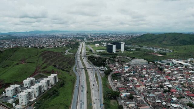 Aerial view of "Cidade Administrativa" in the city of Belo Horizonte, in Minas Gerais, Brazil. 4K.