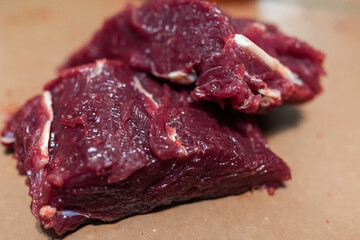 Butchering raw beef