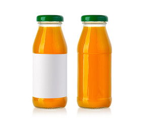 Naklejka na ściany i meble juice in glass bottle isolated on white