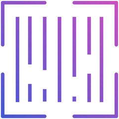 Barcode line gradient icon