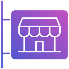 Shop Signboard flat gradient icon