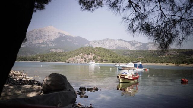 Calm boating shores of Antalya Taurus coast Turkey