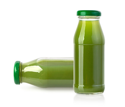 vegetable  juice bottles isolated