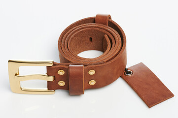 New beige color leather belt
