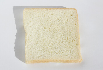 
A slice of bread on a white background
