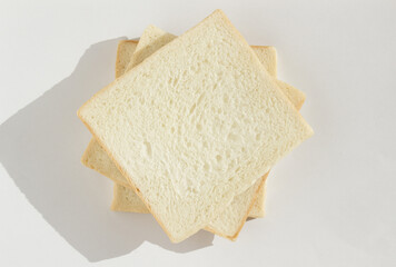 A slice of bread on a white background