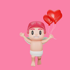 cupid character valentine's day concept