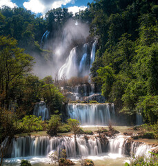 Long exposure waterfall in deep forest of Thailand , Teelorsu waterfall