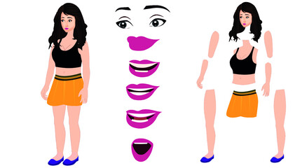 Indian Female Character, set of girls