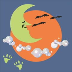  Picture with moon and bats.