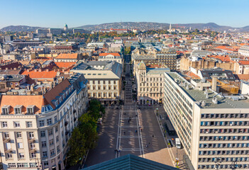 Obraz premium Budapest cityscape seen from St. Stephen's basilica top, Hungary