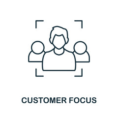 Customer Focus icon. Line element from digital transformation collection. Linear Customer Focus icon sign for web design, infographics and more.