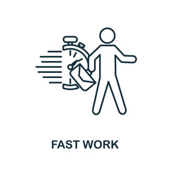 Fast Work icon. Line element from digital transformation collection. Linear Fast Work icon sign for web design, infographics and more.