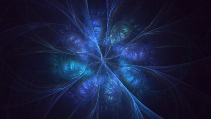 3D rendering abstract colorful fractal light background