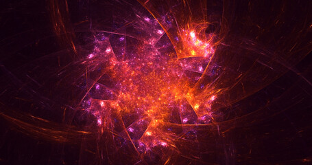 3D rendering abstract colorful fractal light background