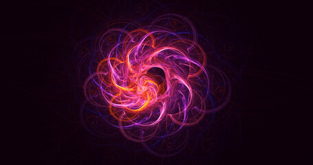 3D rendering abstract multicolor technology fractal light background