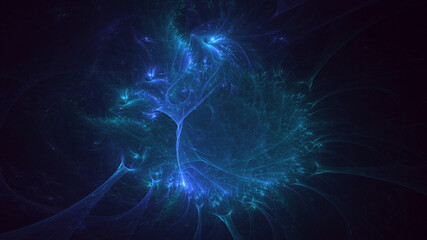 3D rendering abstract multicolor technology fractal light background