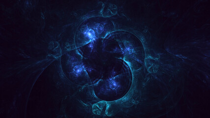 3D rendering abstract multicolor technology fractal light background