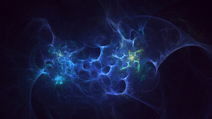 3D rendering abstract multicolor technology fractal light background