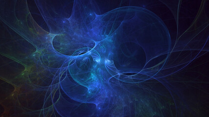 Fototapeta premium 3D rendering abstract multicolor technology fractal light background