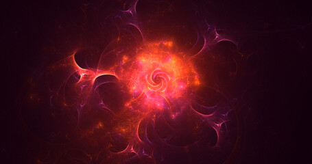 3D rendering abstract multicolor technology fractal light background