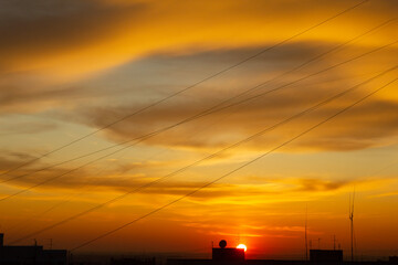 Fototapeta premium sunset in the city