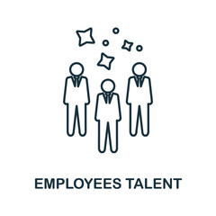 Employees Talent icon. Line element from digital transformation collection. Linear Employees Talent icon sign for web design, infographics and more.