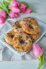 chocolate raspberry donuts