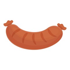 Grilled sausage icon cartoon vector. Steak party. Smoker beef