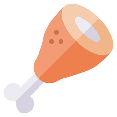 Chicken Leg flat icon