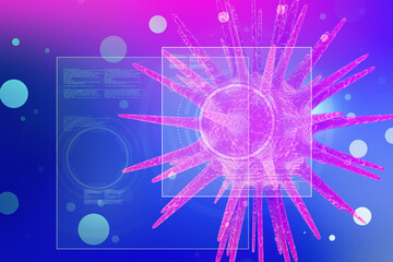 3d render Corona virus microscopic view
