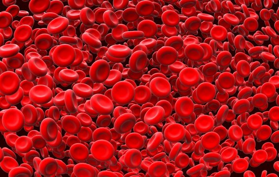 3d render of red blood cells