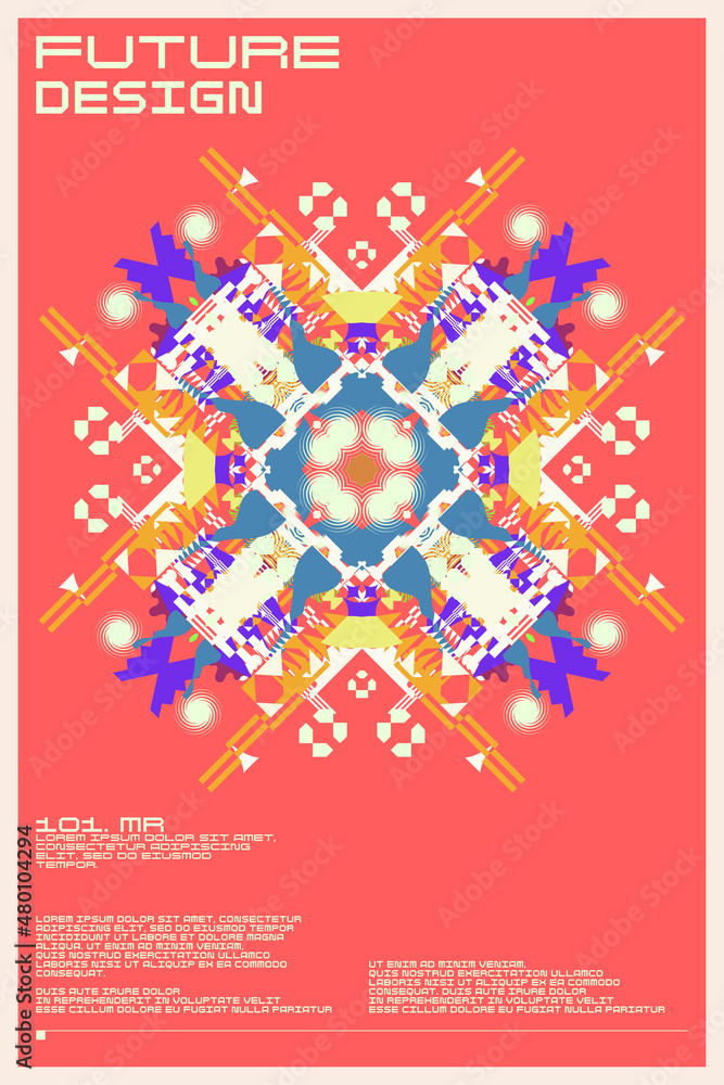 Poster composition with dynamic and geometric shapes. abstract background for design.